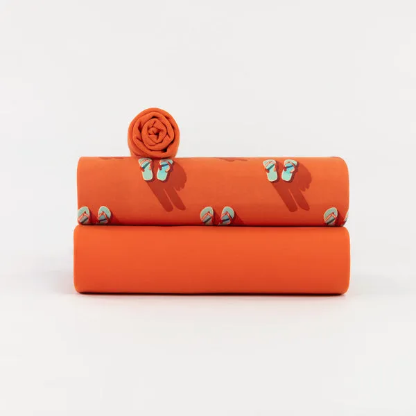 Puffins Bill Red - Cotton French Terry