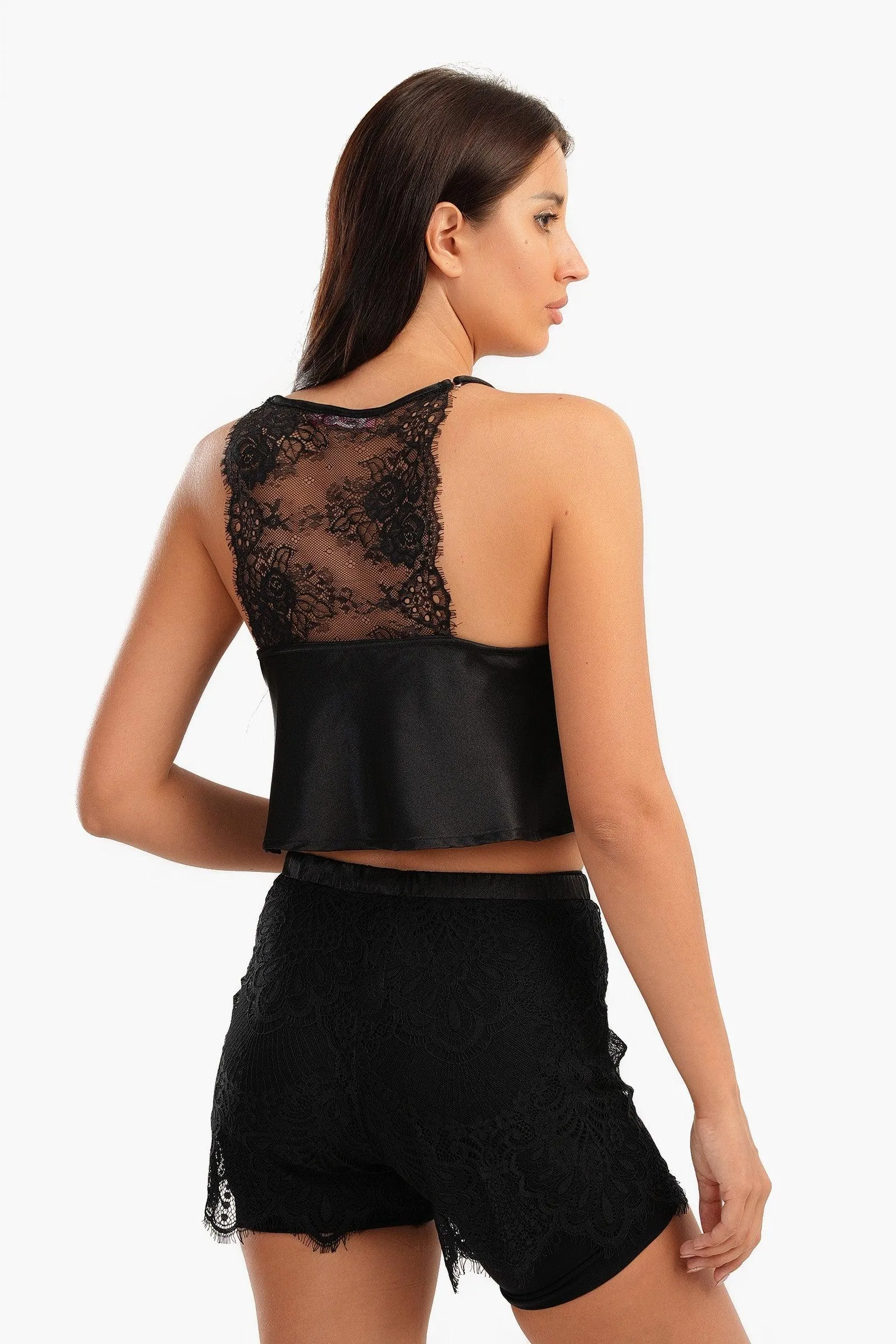 Pyjama Set with Lace Shorts