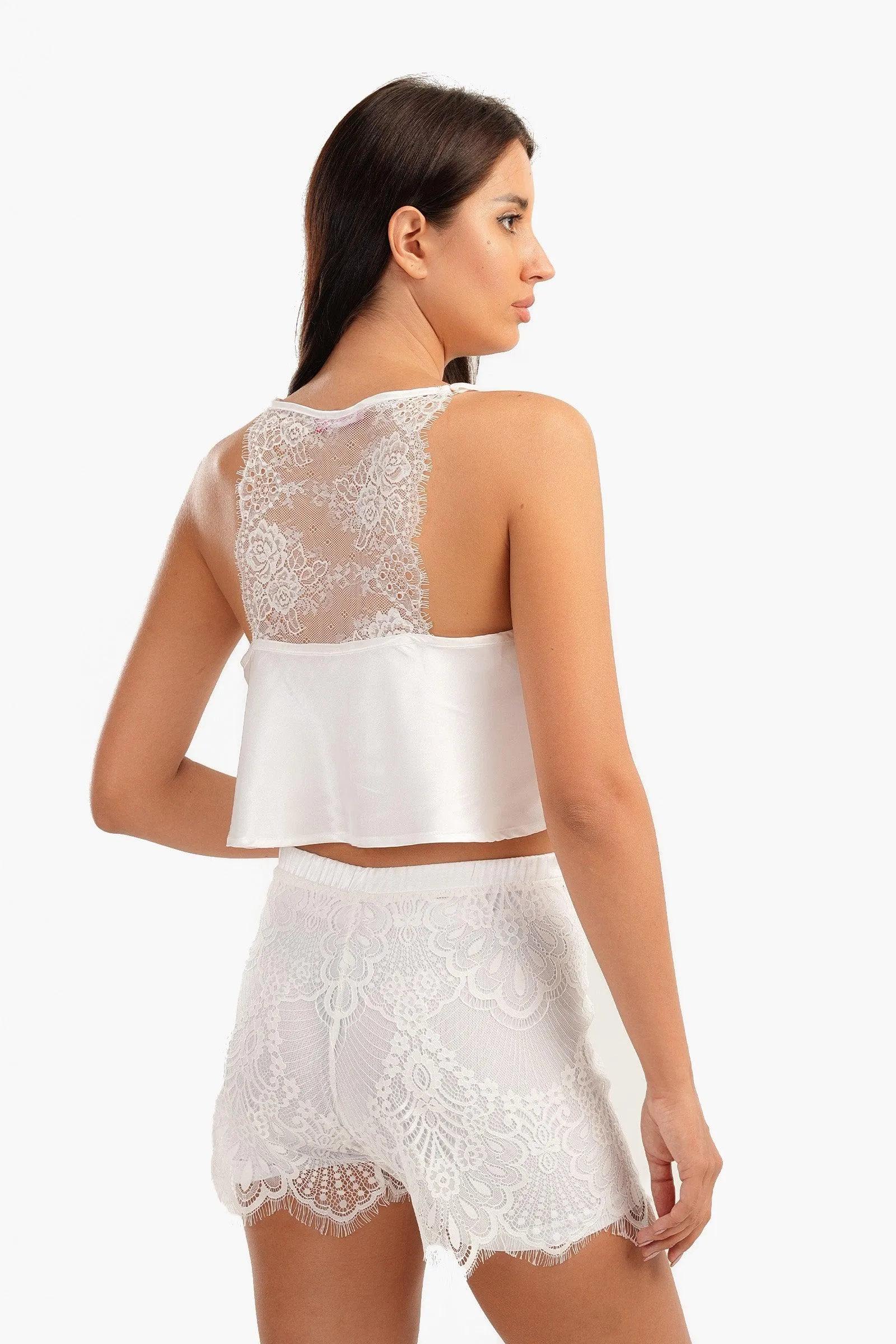 Pyjama Set with Lace Shorts