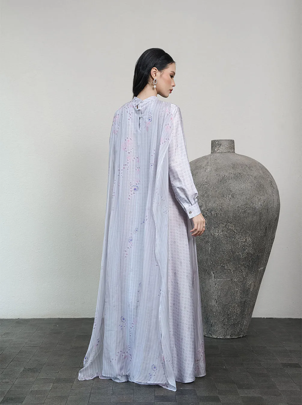 QISYA LAYERED DRESS SILVER PINK