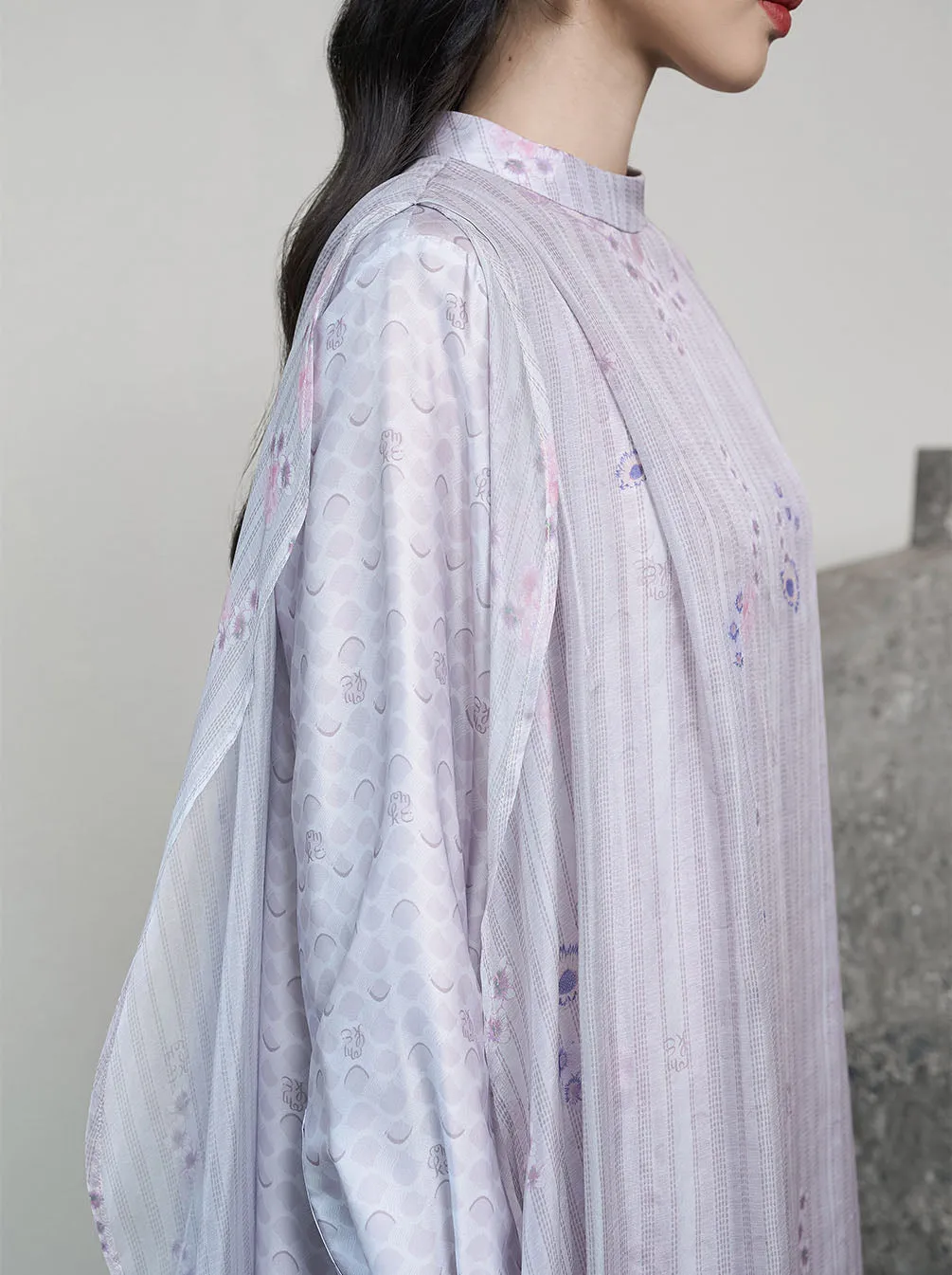 QISYA LAYERED DRESS SILVER PINK