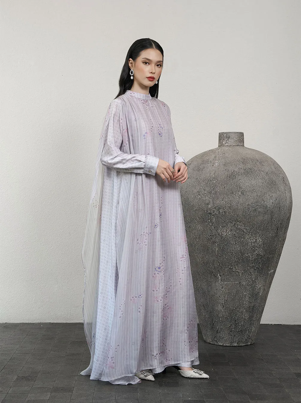 QISYA LAYERED DRESS SILVER PINK