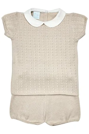 "Harry" Stone Knit Top & Shorts