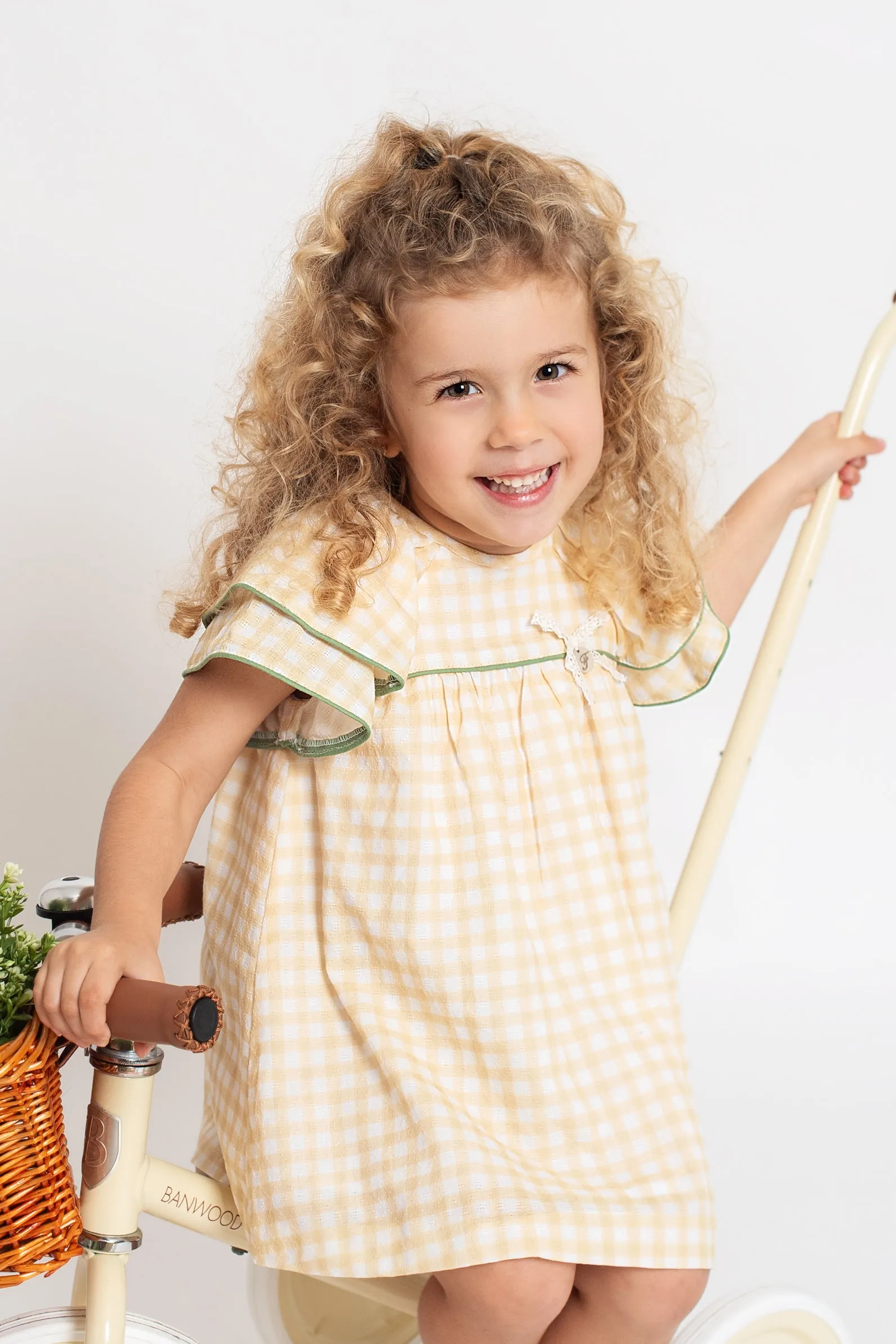 "Hera" Lemon Gingham Dress