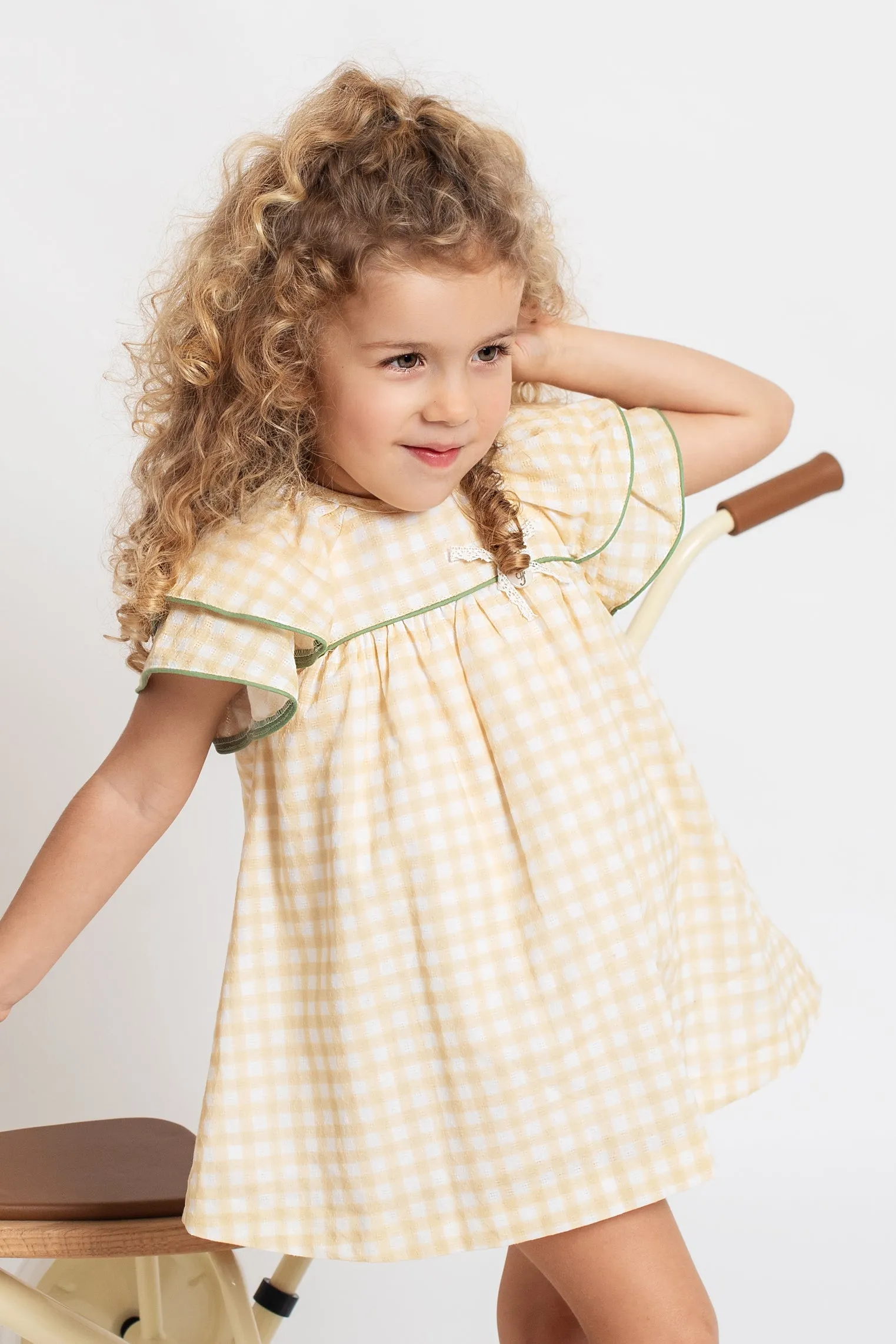 "Hera" Lemon Gingham Dress