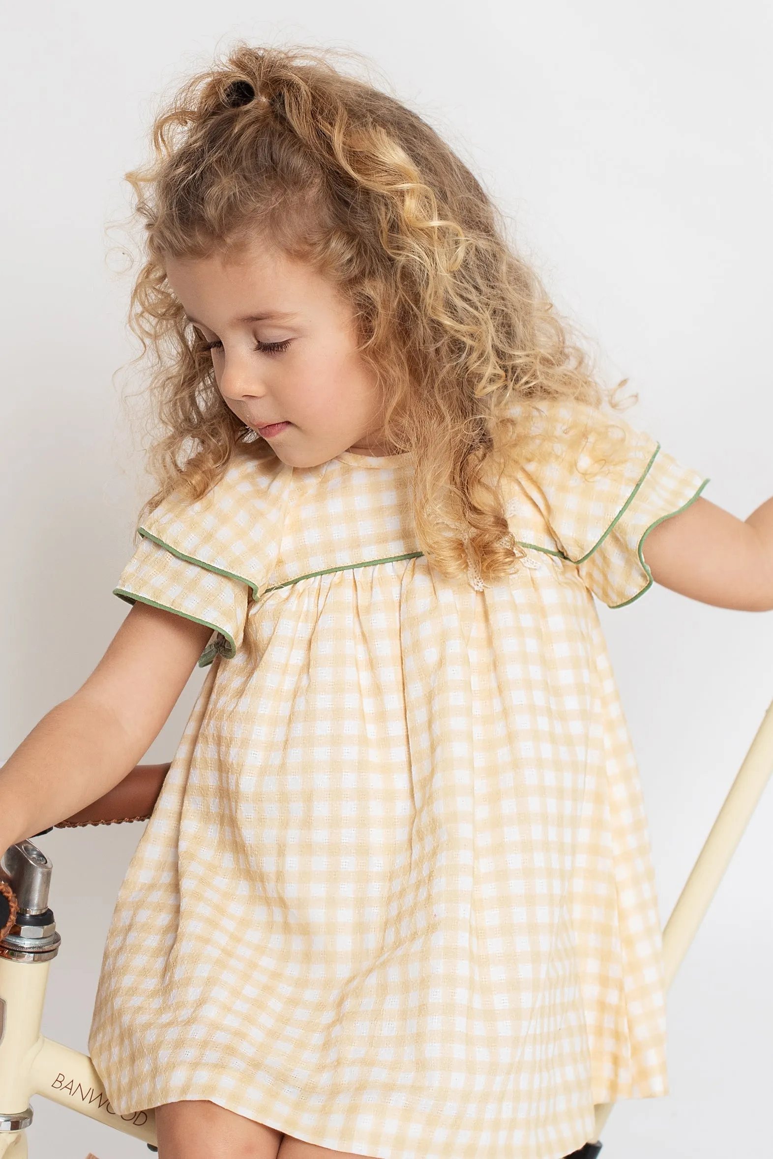 "Hera" Lemon Gingham Dress