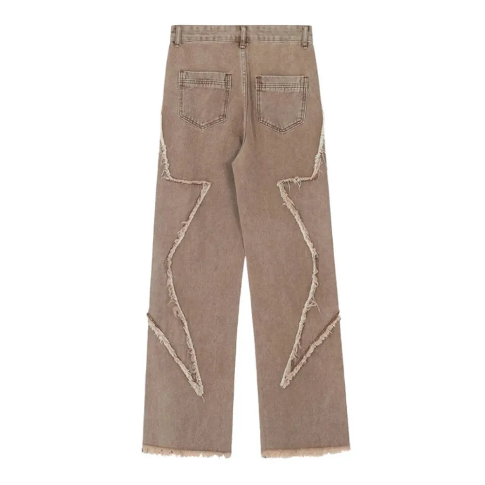 "Hip Hop Big Pentagram Distressed" Jeans