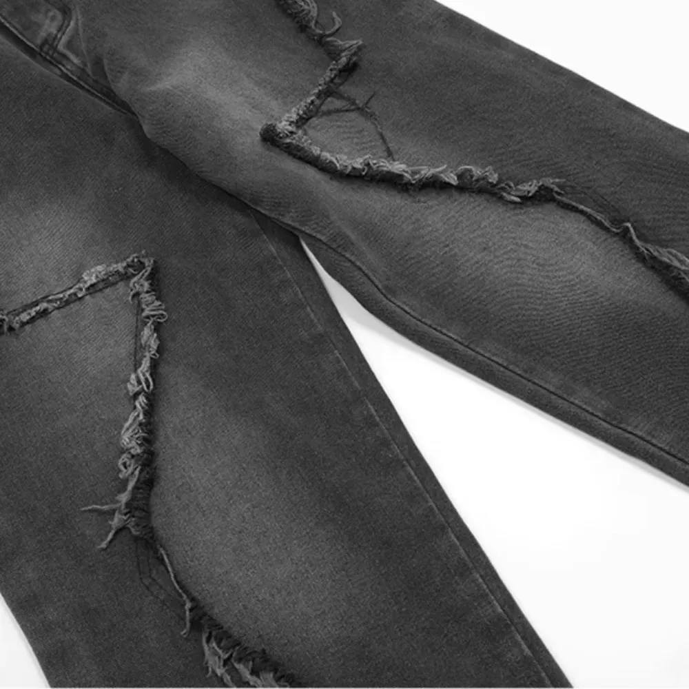 "Hip Hop Big Pentagram Distressed" Jeans