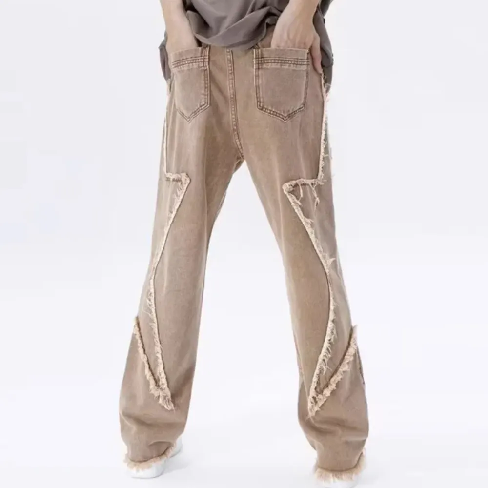 "Hip Hop Big Pentagram Distressed" Jeans