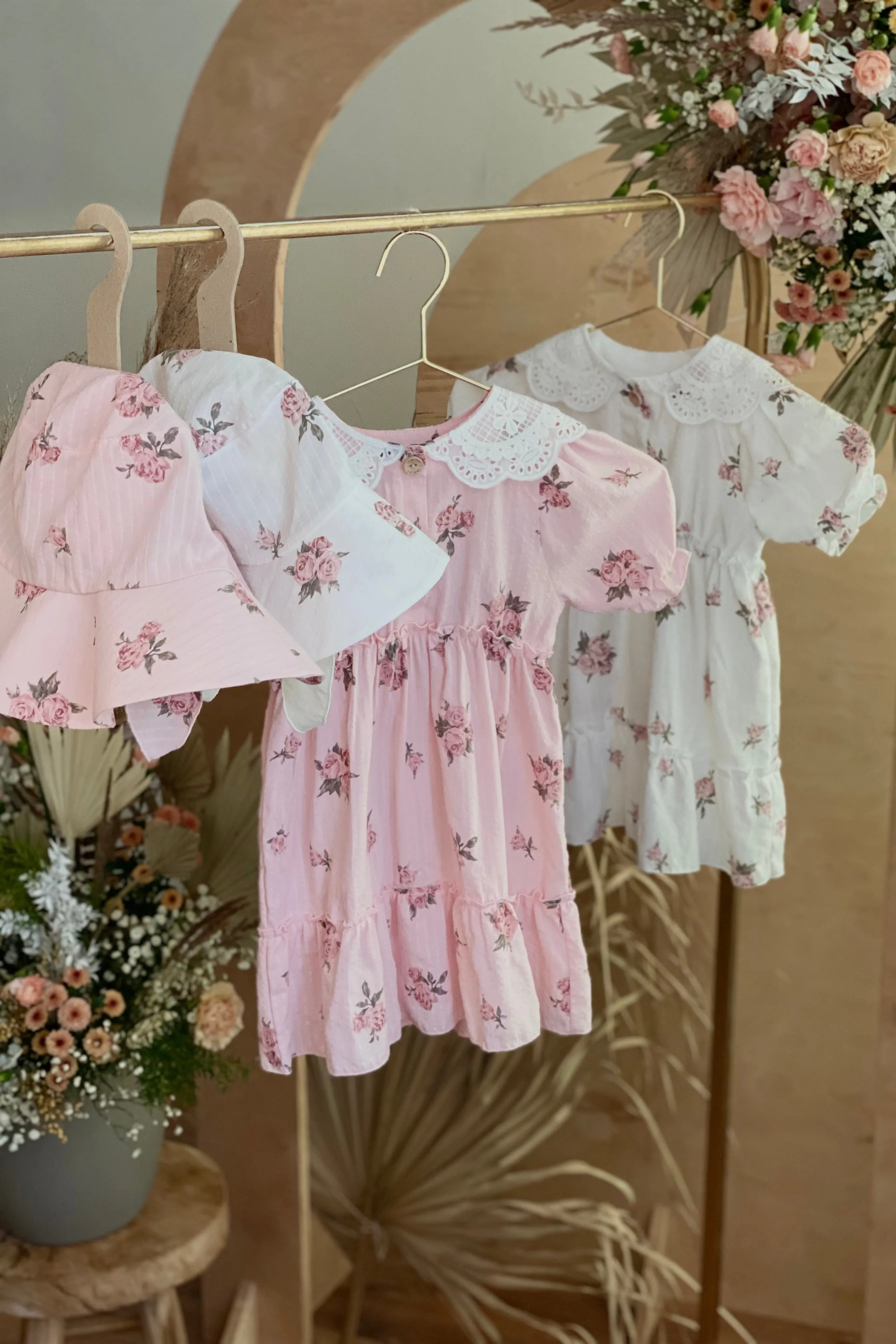 "Melodie" Pink Vintage Floral Dress