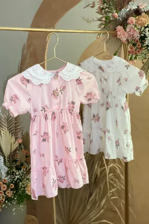 "Melodie" Pink Vintage Floral Dress