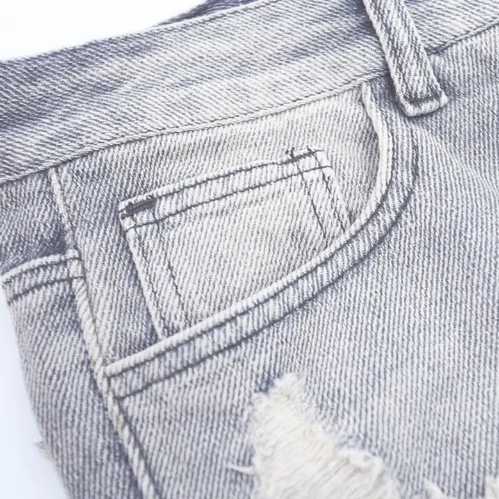 "Street Side Ripped Straight" Jeans