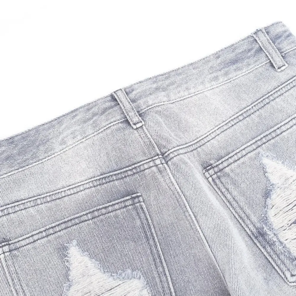"Street Side Ripped Straight" Jeans