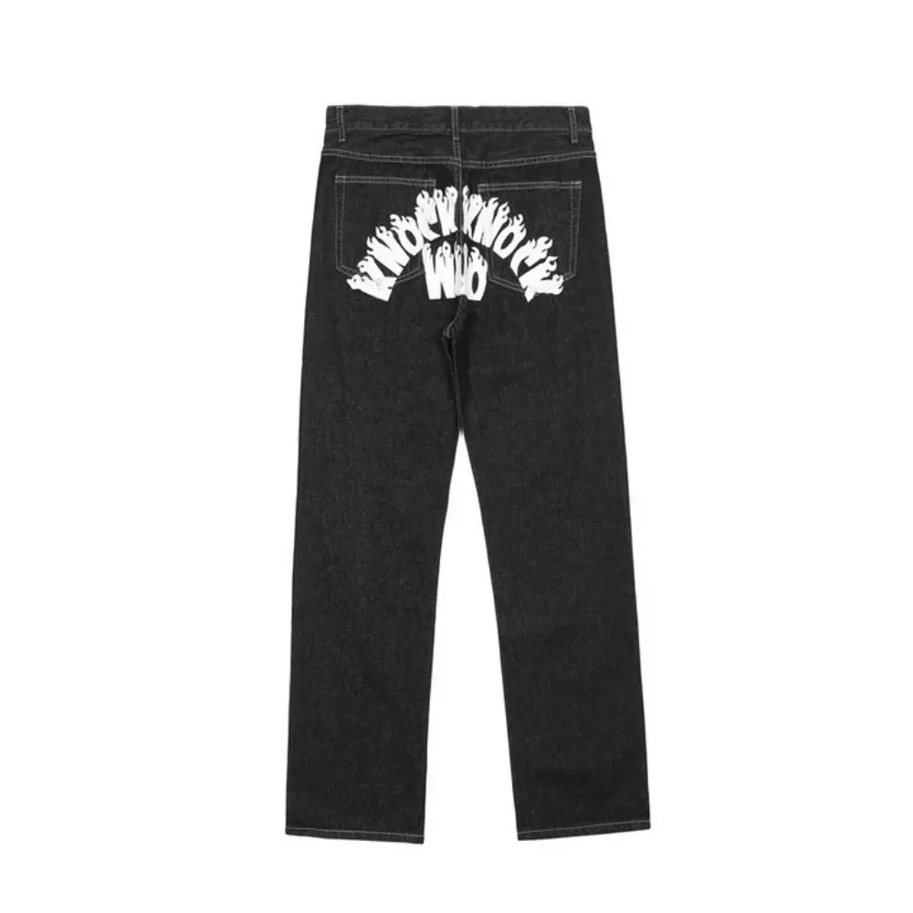 "Urban Hip Hop Devil Embroidery" Jeans