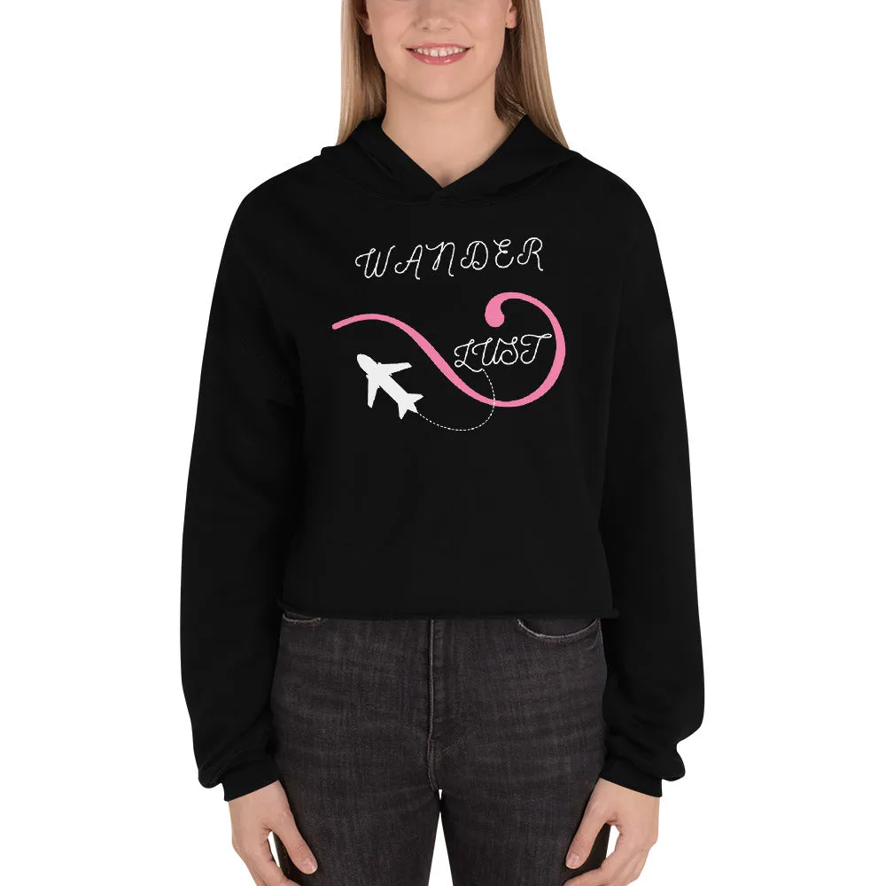 "Wanderlust" Women's Travel Crop Hoodie Eco Sweatshirt