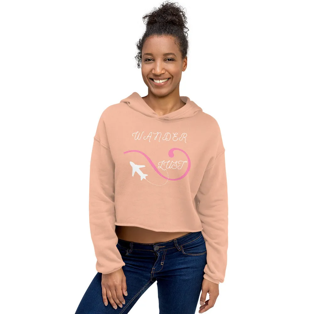 "Wanderlust" Women's Travel Crop Hoodie Eco Sweatshirt