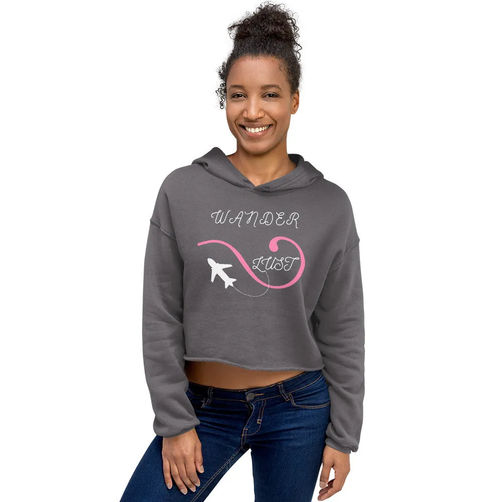 "Wanderlust" Women's Travel Crop Hoodie Eco Sweatshirt
