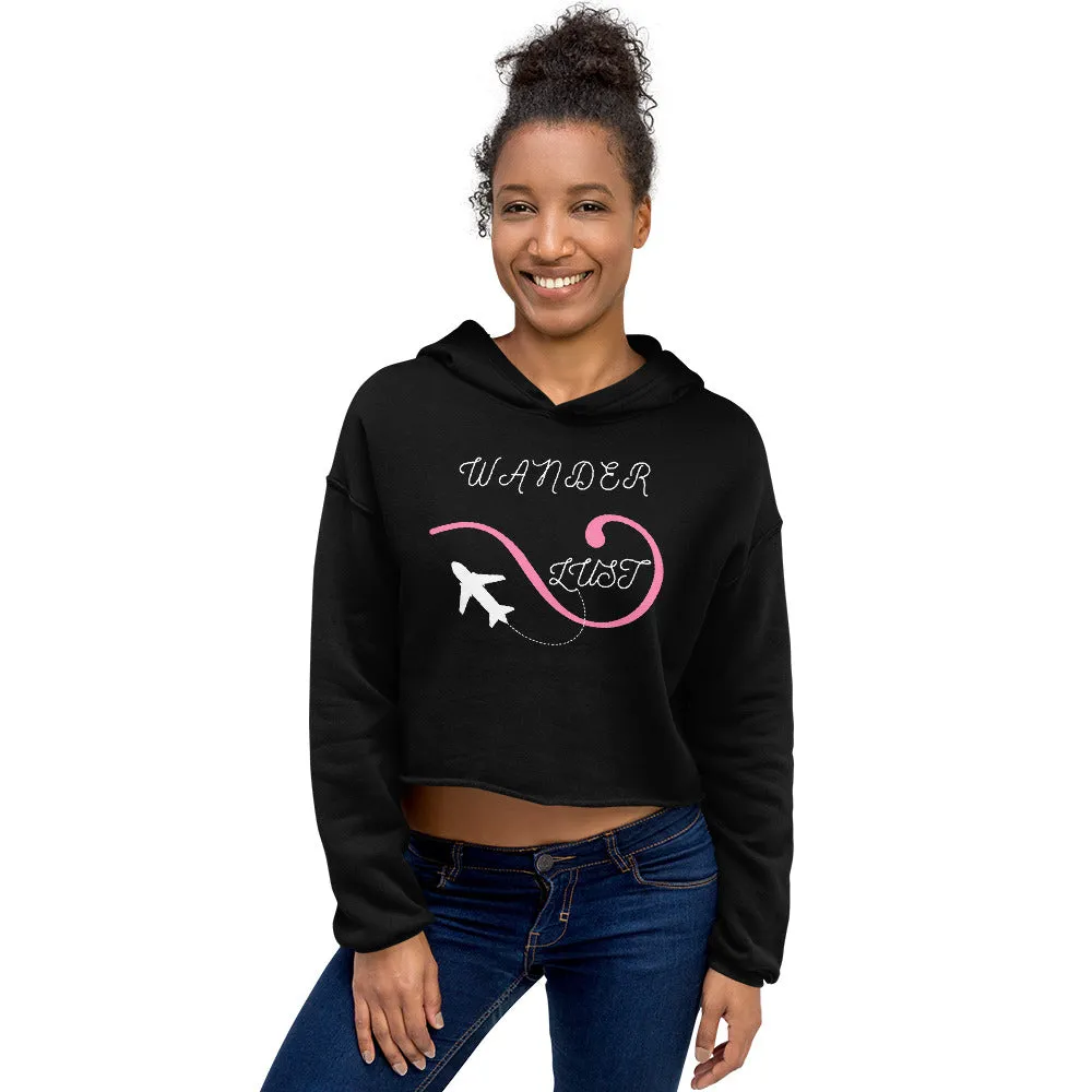 "Wanderlust" Women's Travel Crop Hoodie Eco Sweatshirt