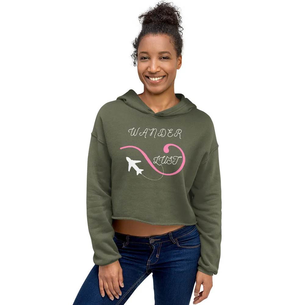 "Wanderlust" Women's Travel Crop Hoodie Eco Sweatshirt