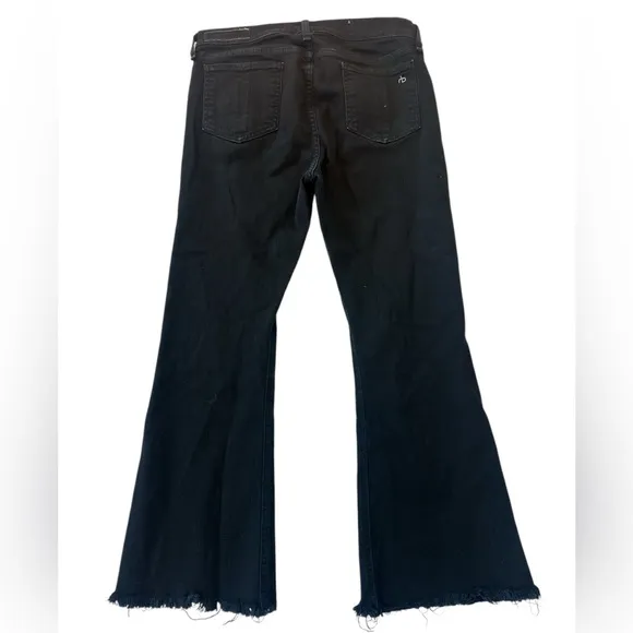 Rag &amp; Bone Cropped Flare Jeans Black