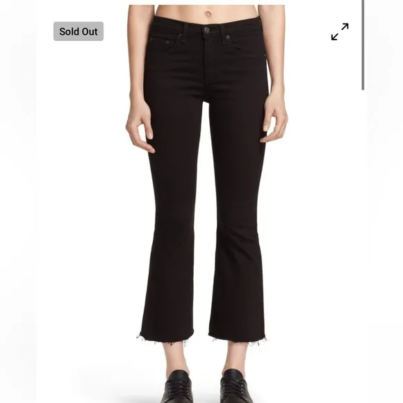 Rag &amp; Bone Cropped Flare Jeans Black