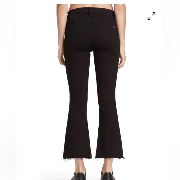 Rag &amp; Bone Cropped Flare Jeans Black