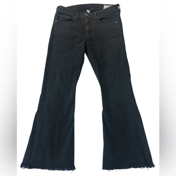 Rag &amp; Bone Cropped Flare Jeans Black