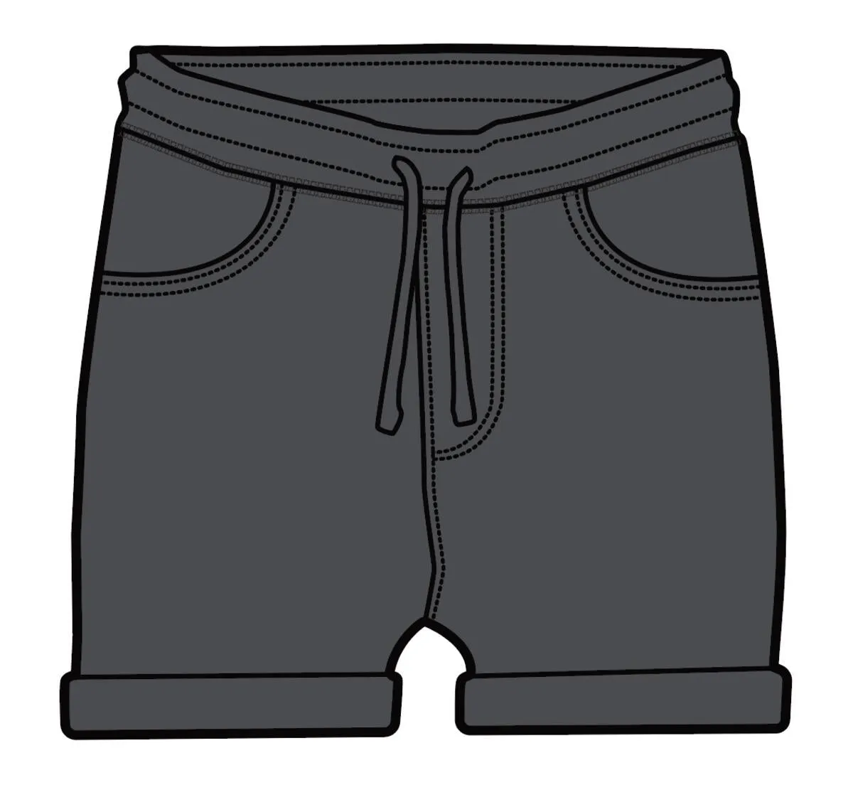 RAGS Essentials Girl Shorts with Rolled Hem - Phantom