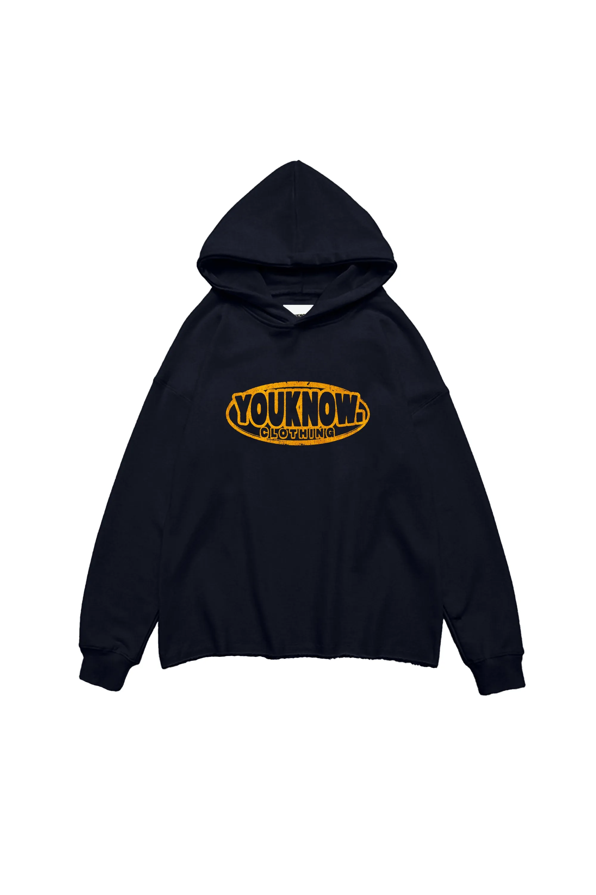RAW HEM HOODIE | Black