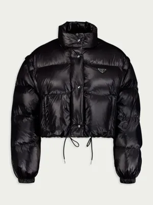 Re-Nylon Cropped Convertible Down Jacket