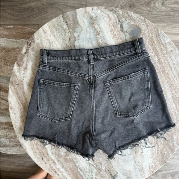 Reformation Charlie High Rise Jean Short in Havana Charcoal grey size 25