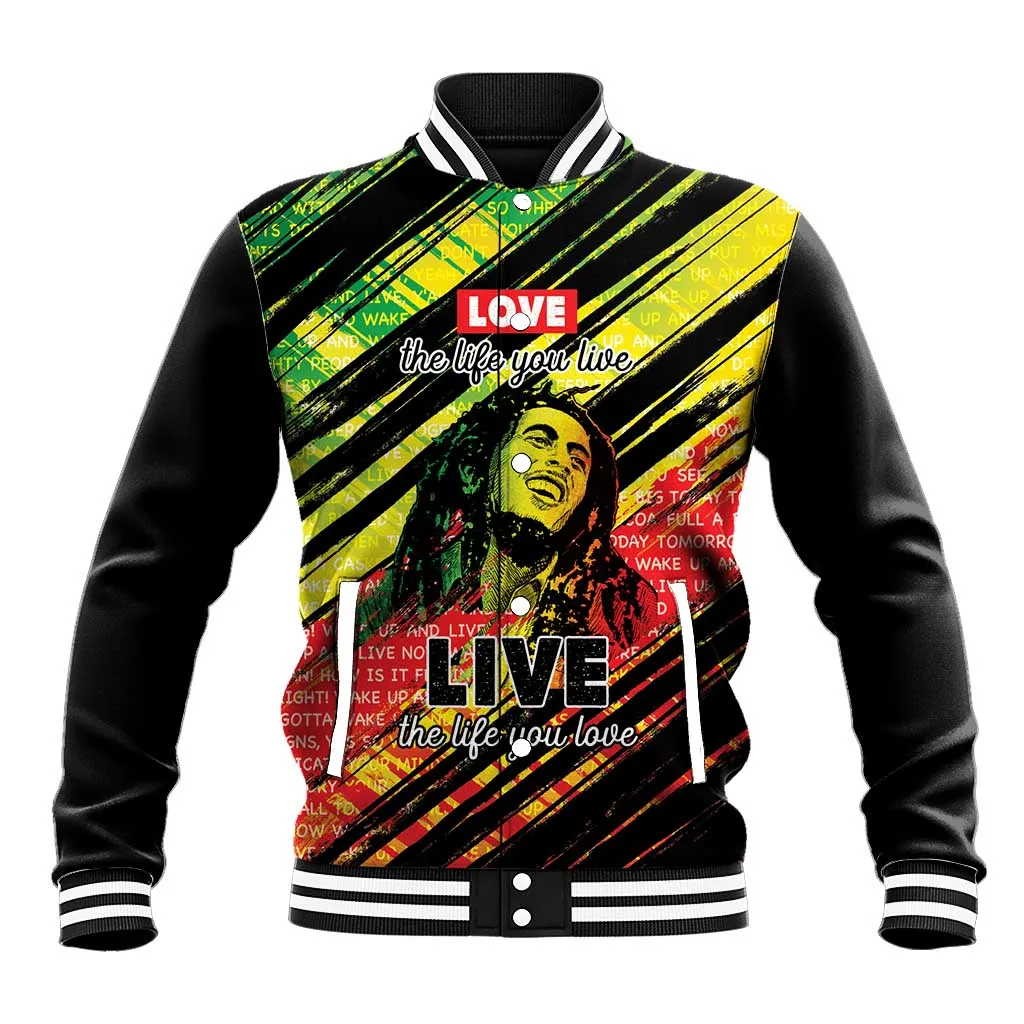 Reggae Legend Baseball Jacket Love The Life You Live Live The Life You Love LT05