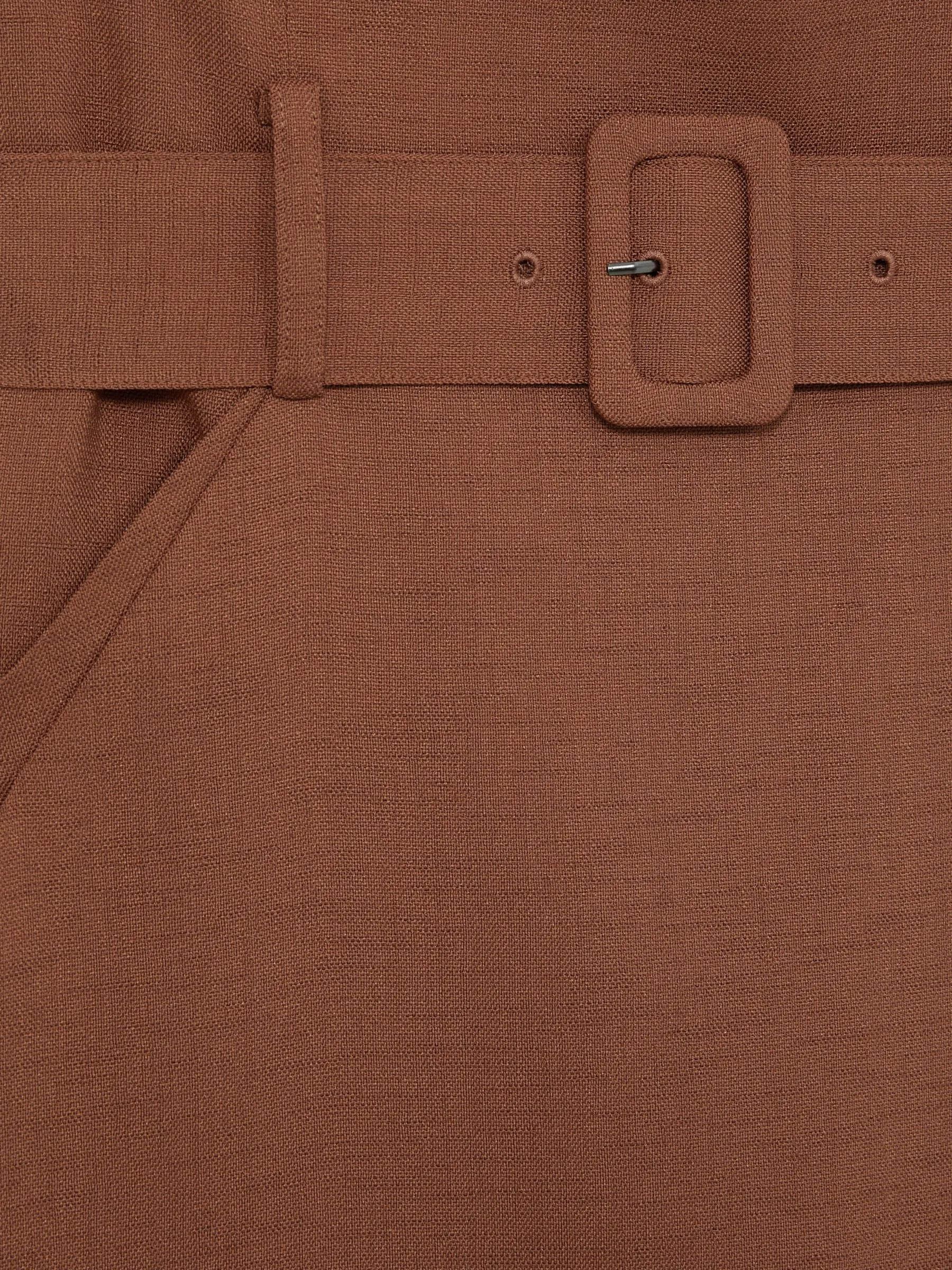 Reiss Belted Mini Dress in Brown