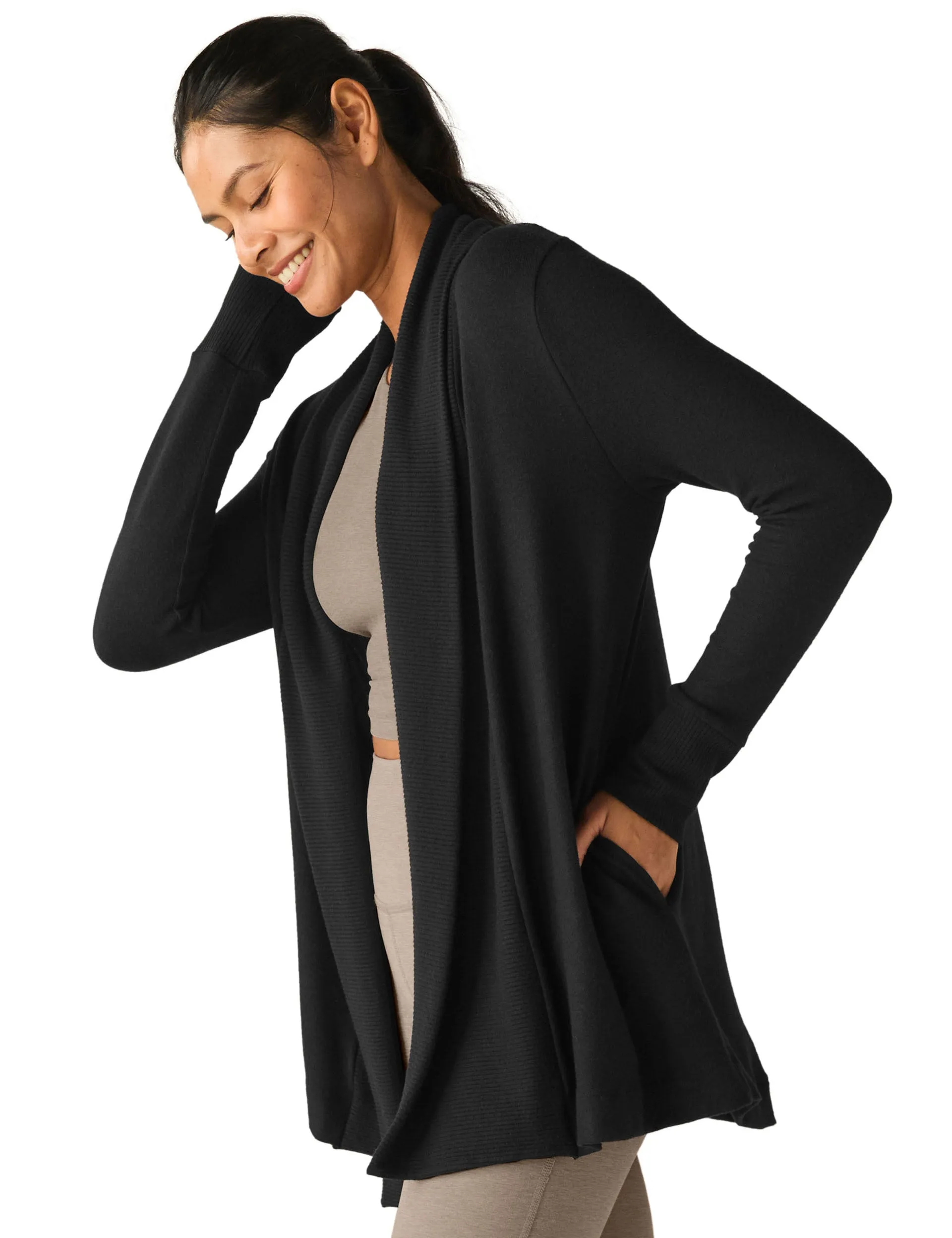 RELAX RIB CARDIGANBLACK