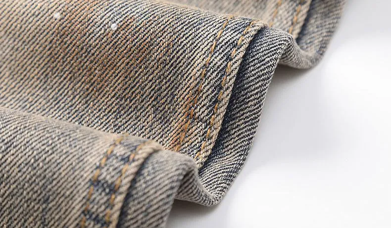 Relaxed Fit Washed Cotton Jeans with Unique Splash Pattern