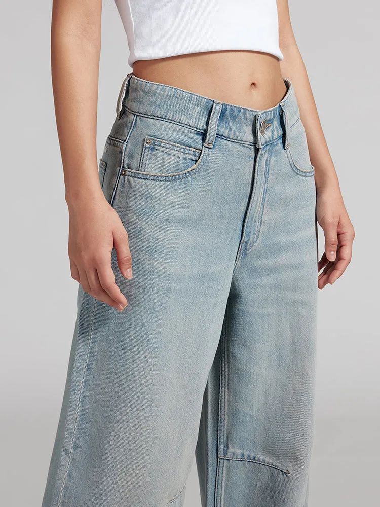 Retro High Waisted Straight Fit Jeans