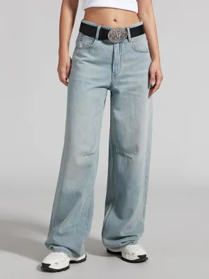 Retro High Waisted Straight Fit Jeans