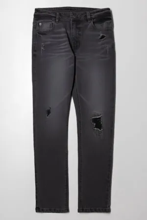 Rip And Repair Denim Jeans Grey