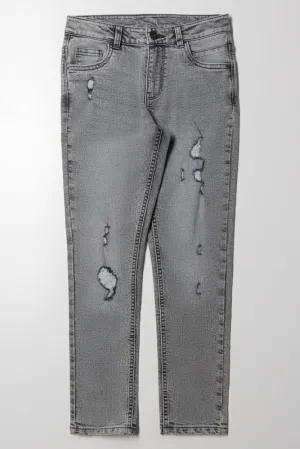 Ripped Denim Jeans Grey