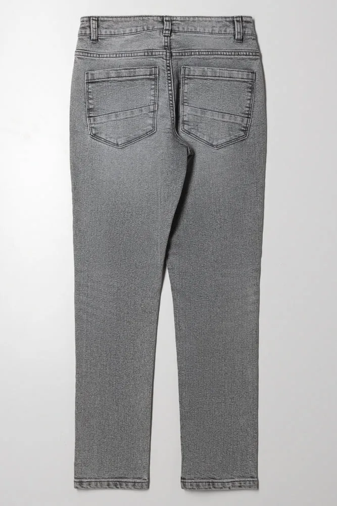 Ripped Denim Jeans Grey