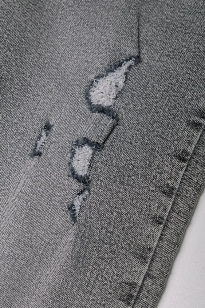 Ripped Denim Jeans Grey