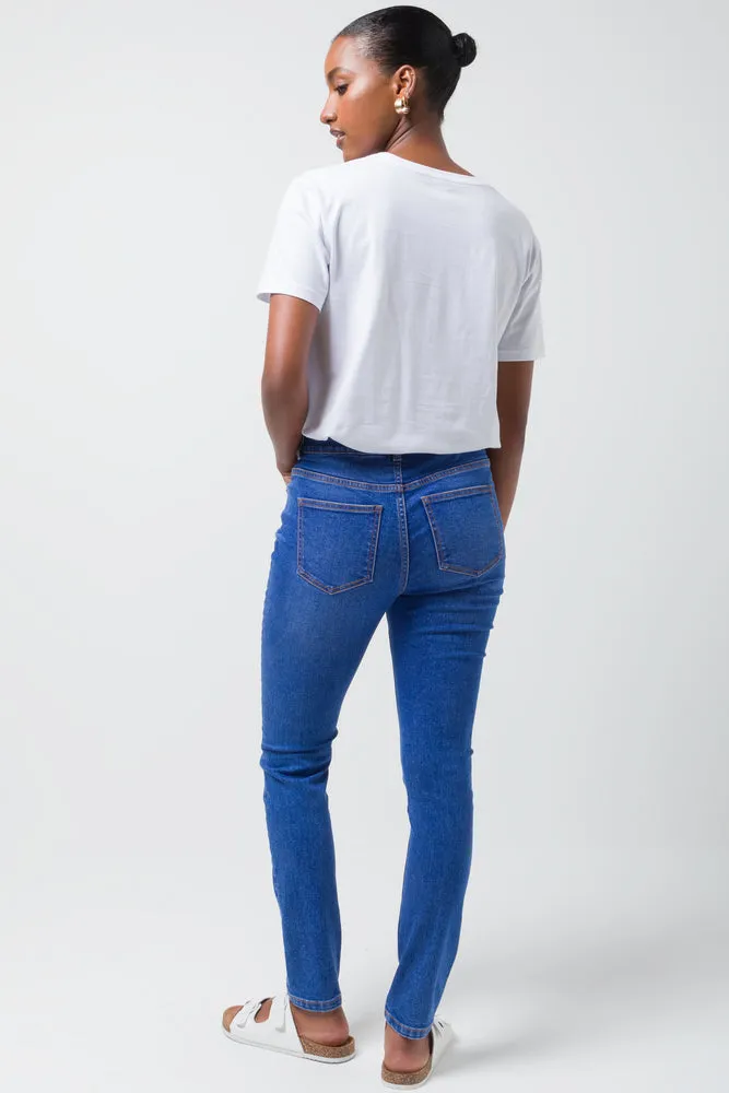 Ripped Skinny Denim Jeans Blue