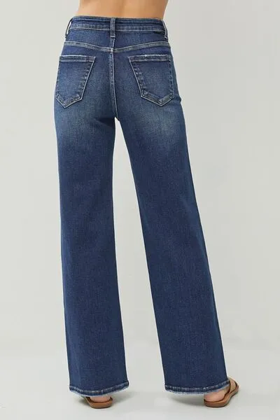 RISEN Full Size High Rise Distressed Wide Leg Jeans ONLINE EXCLUSIVE