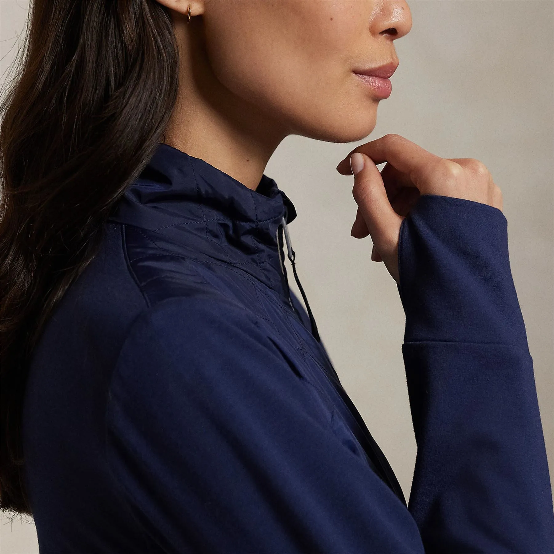 RLX Full Zip Cropped Tech Terry Jacket Refined Navy
