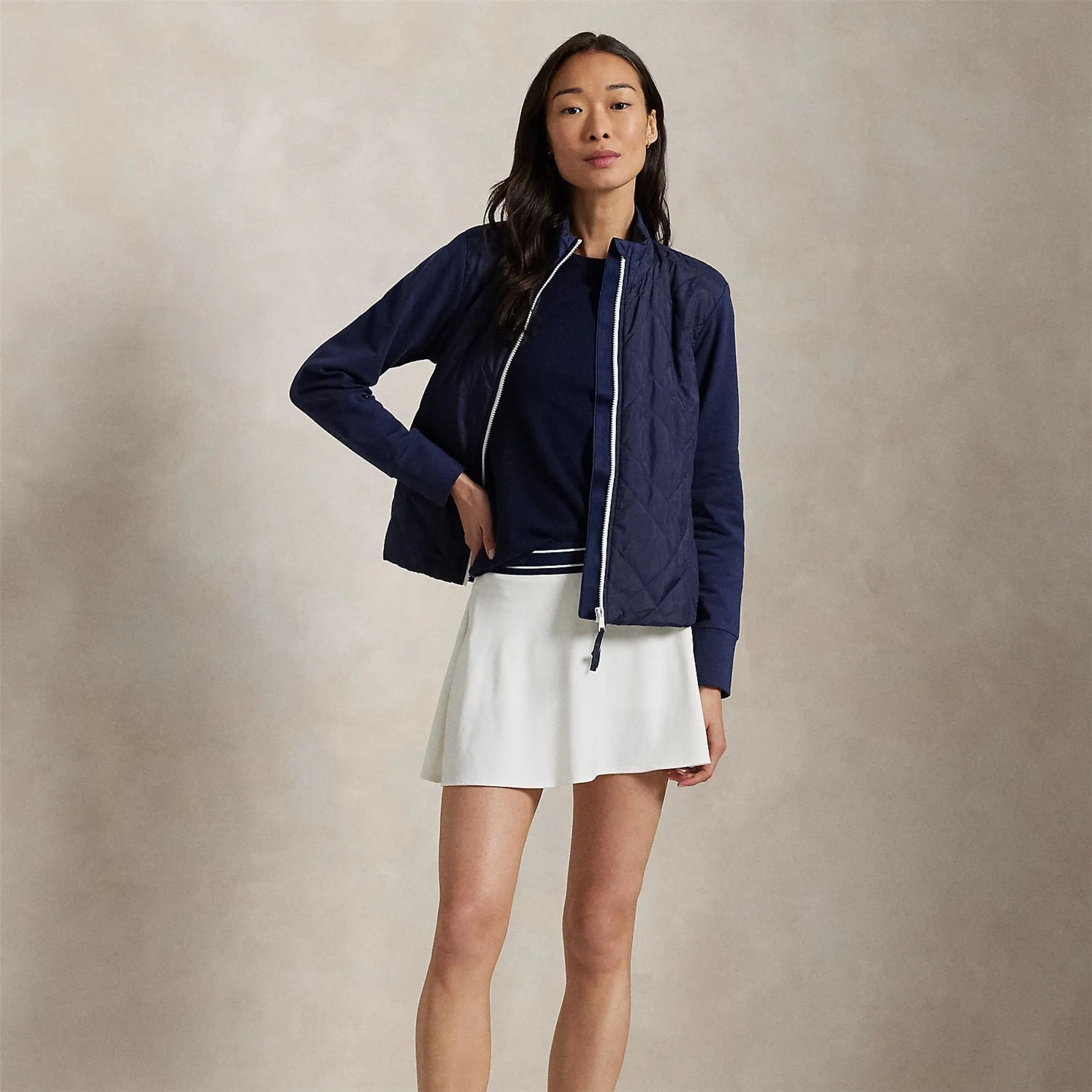 RLX Full Zip Cropped Tech Terry Jacket Refined Navy