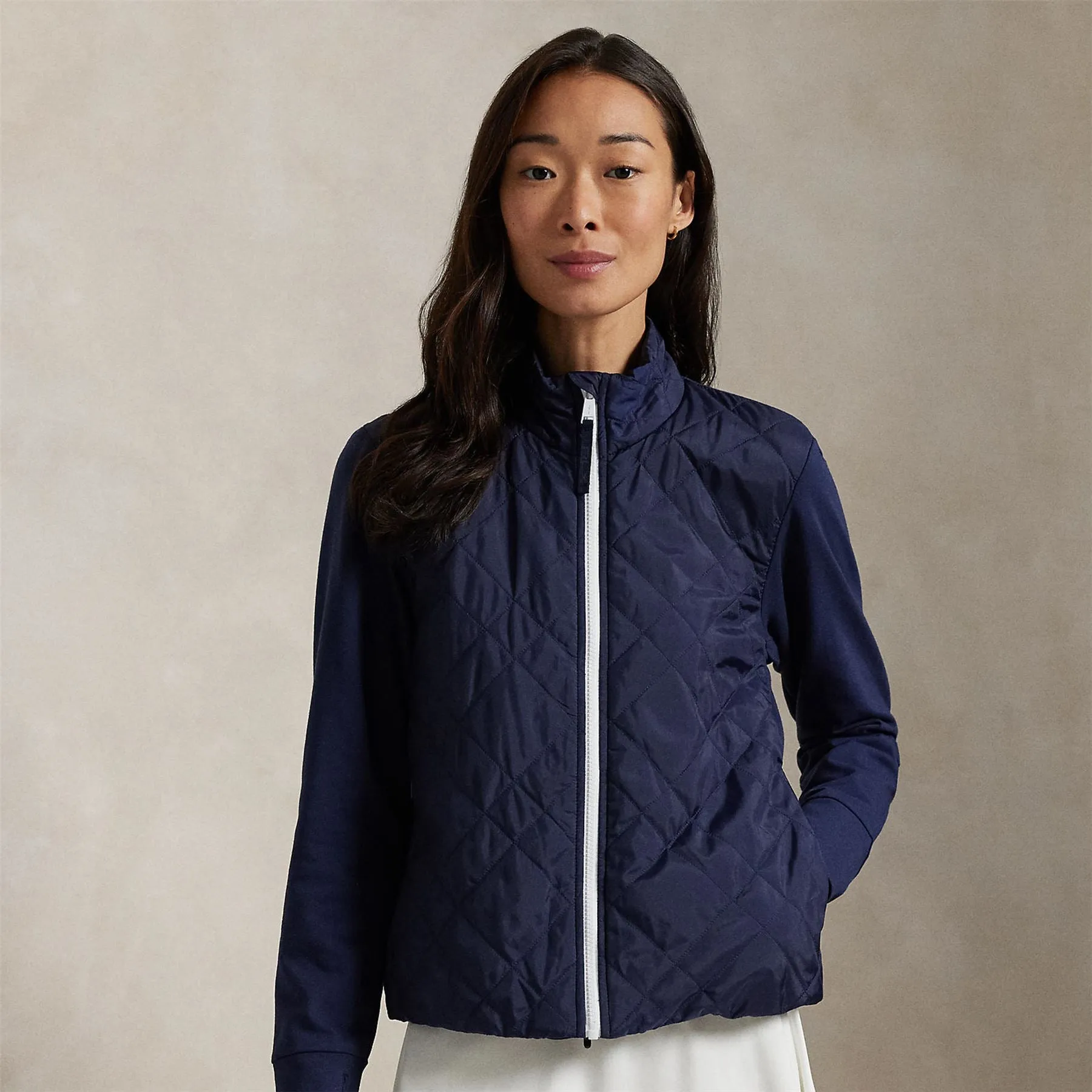 RLX Full Zip Cropped Tech Terry Jacket Refined Navy