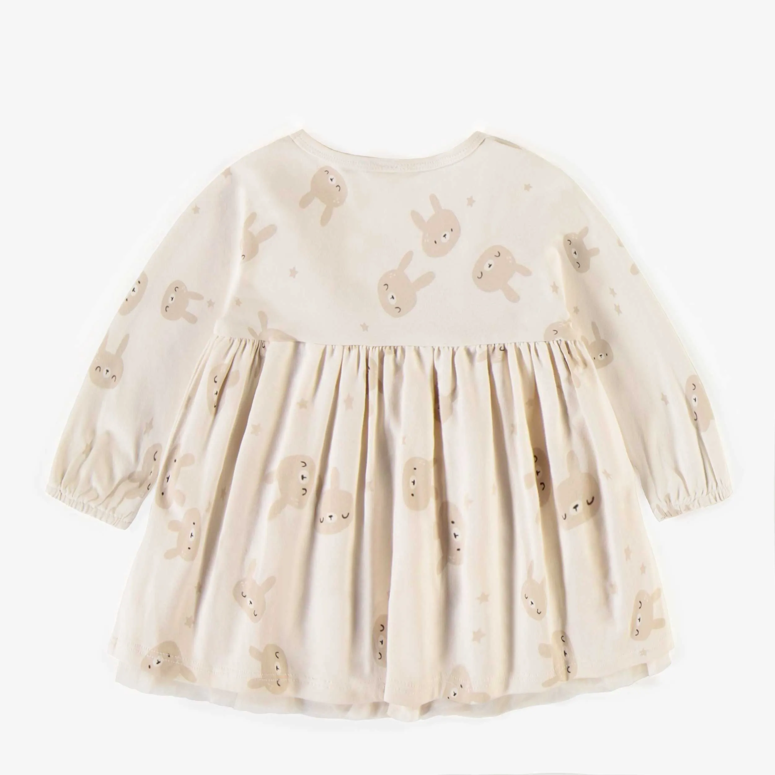 Robe cache-couche crème en coton biologique, naissance || Cream bodysuit dress in organic cotton, newborn