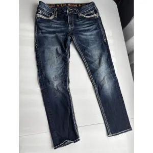 Rock Revival Jeans Womens 31 Blue Mei Skinny Stretch Denim Distressed
