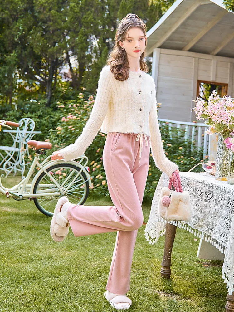 Rose Soft Ribbed Pants