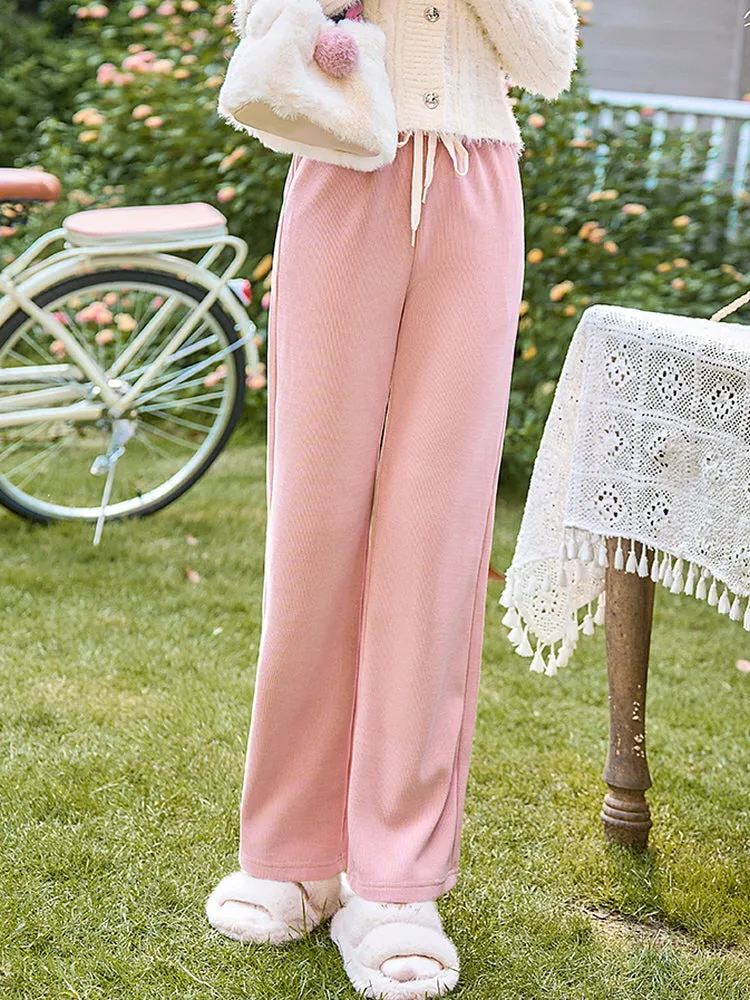 Rose Soft Ribbed Pants